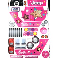 Newer Model Barbie Jeep Power Wheels Sticker Set