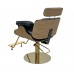 2223 Woody Gold Reclining Styling Chair With U Footrest & Gold Base