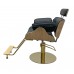 2223 Woody Gold Reclining Styling Chair With U Footrest & Gold Base