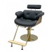 2223 Woody Gold Reclining Styling Chair With U Footrest & Gold Base